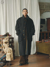 AVIVA JIFEI XUE 24 Autumn and Winter Wool Linen Plaid Casual Coat AJX-FW24-RMC-CWC-TYMGW Charcoal Wool Plaid FW24-RMC-KWLC